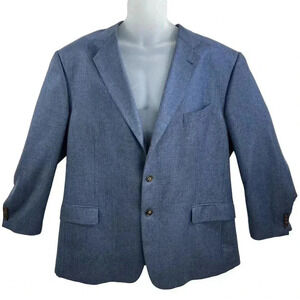 Joseph Abboud 48R 55% SILK 45% WOOL American Soft Jacket Blue Check Parisian USA